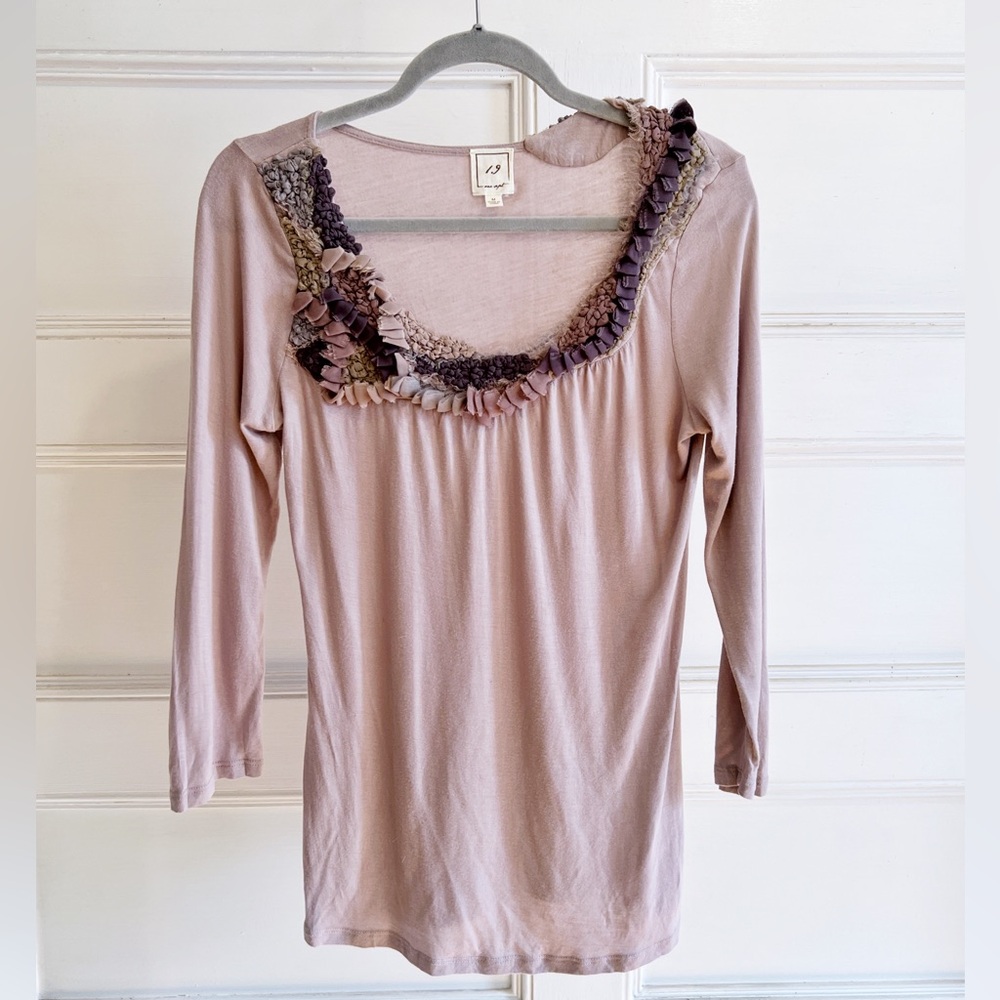 1.9 “one sept” lavender blouse with chiffon detailing